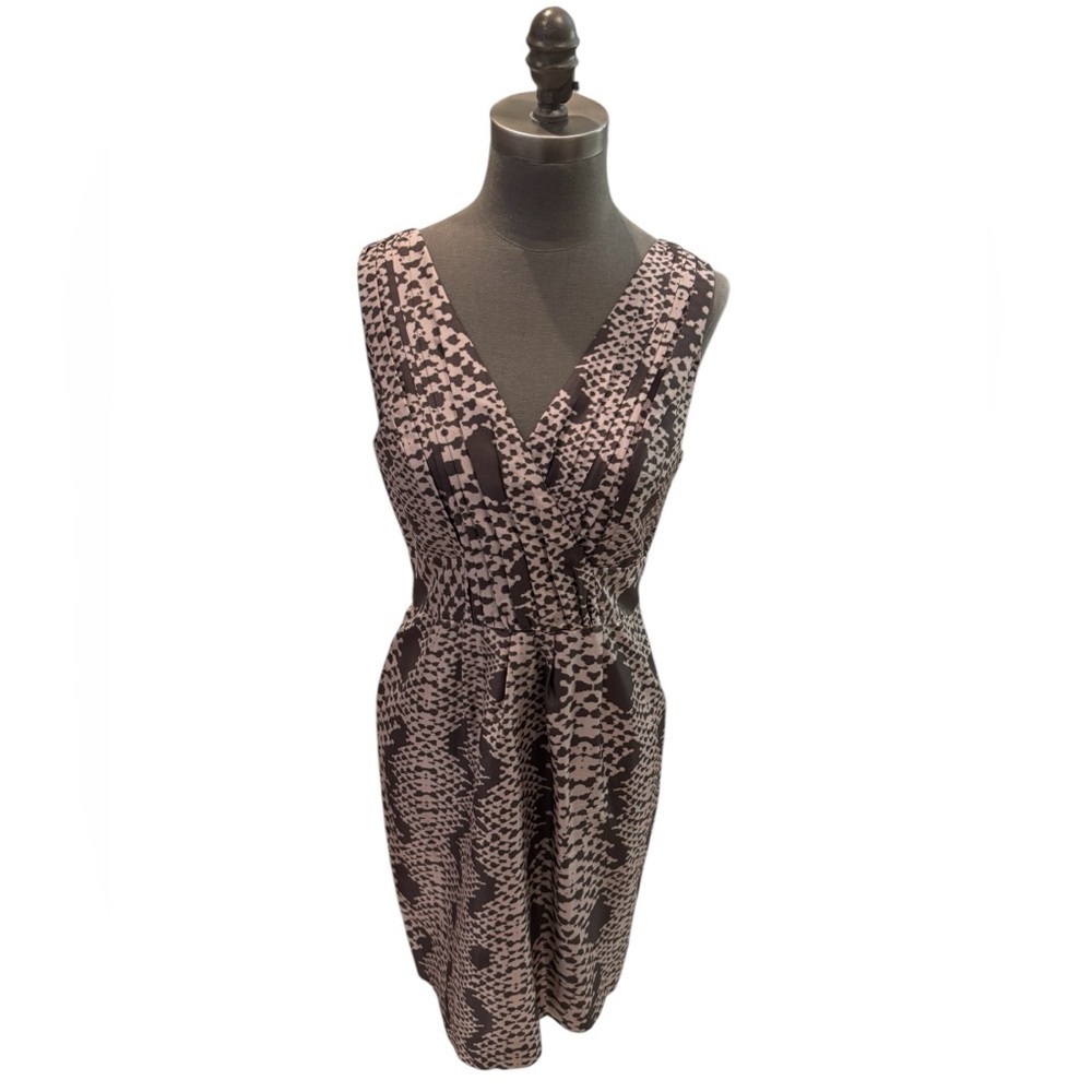 Banana Republic Silk Snakeskin Pattern Dress Petite Size 6 - Picture 2 of 12